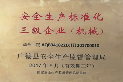 安全生產標準化三級企業(yè)